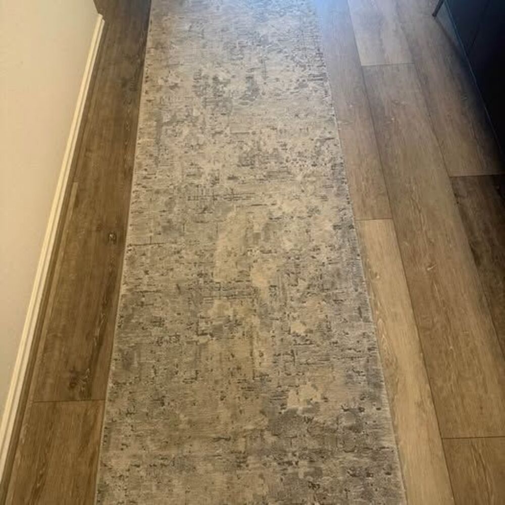 Gray white large hallway runner x 2